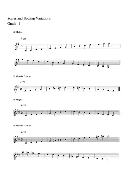 yamaha雅马哈Scales and Bowing Variations Grade 11